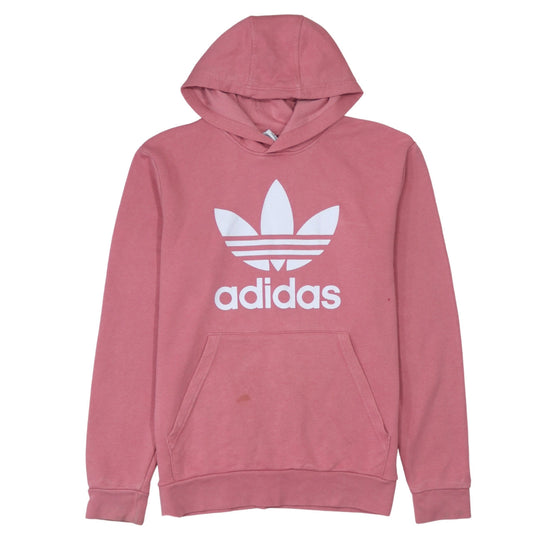 Adidas Girls Pink Hooded Pullover Sweatshirt XL 15-16 Years Cotton Blend