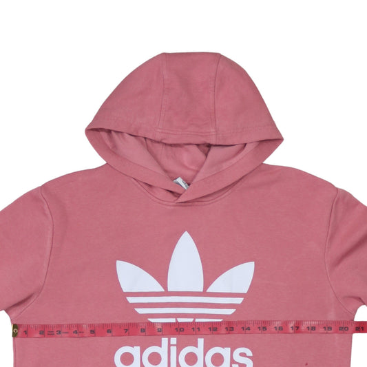 Adidas Girls Pink Hooded Pullover Sweatshirt XL 15-16 Years Cotton Blend