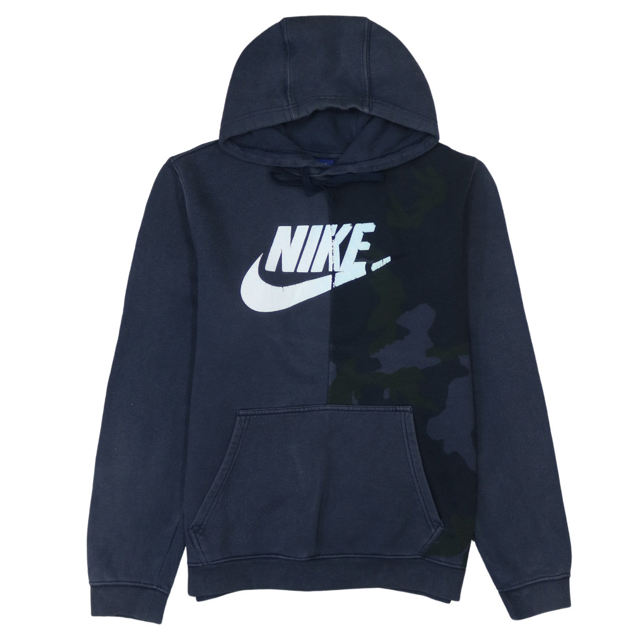 Nike Men's Blue Pullover Hoodie S Camouflage Graphic Logo Fleece