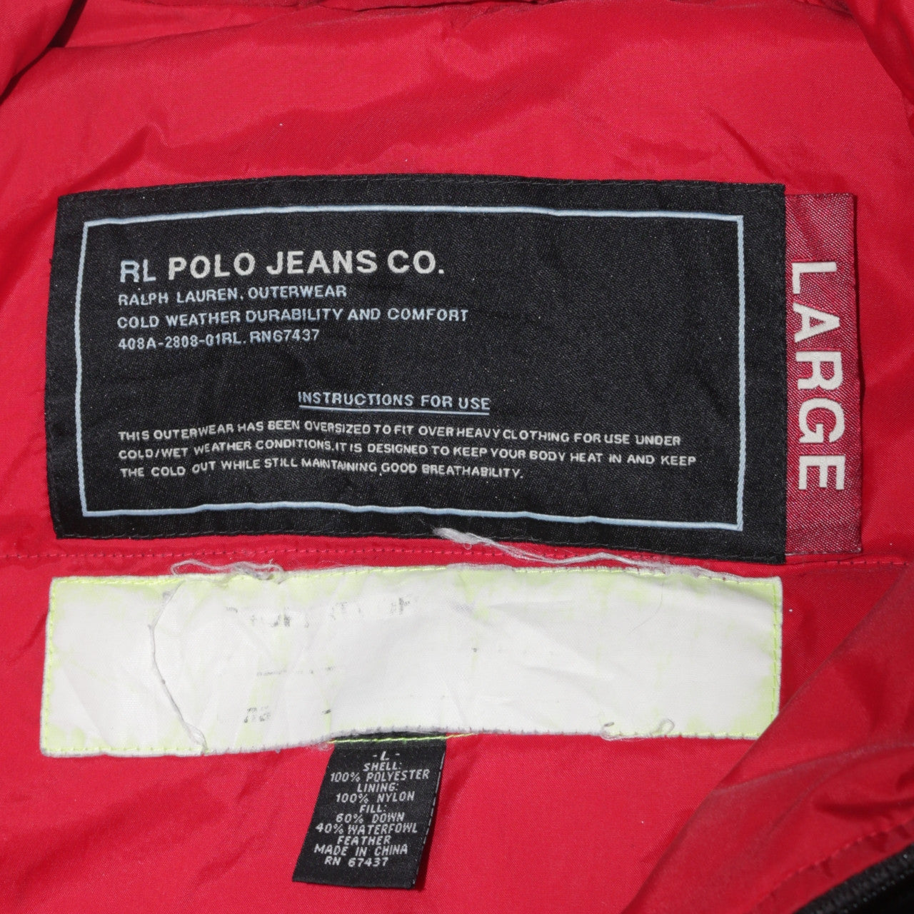 Ralph Lauren Polo Jeans Co. Women's Black Puffer Jacket Lined Size L