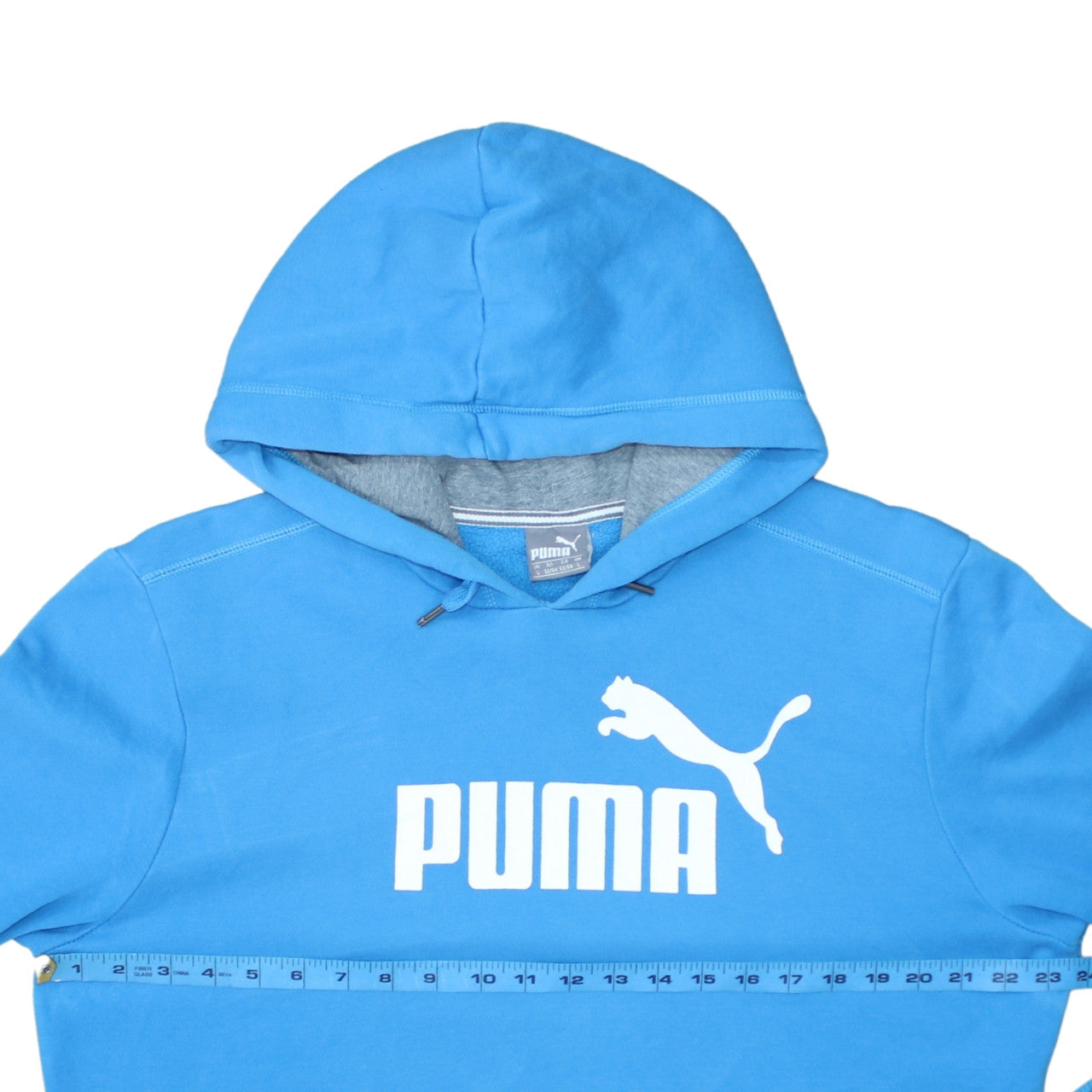 Puma Mens Blue Pullover Hoodie L Logo Graphic Sportswear