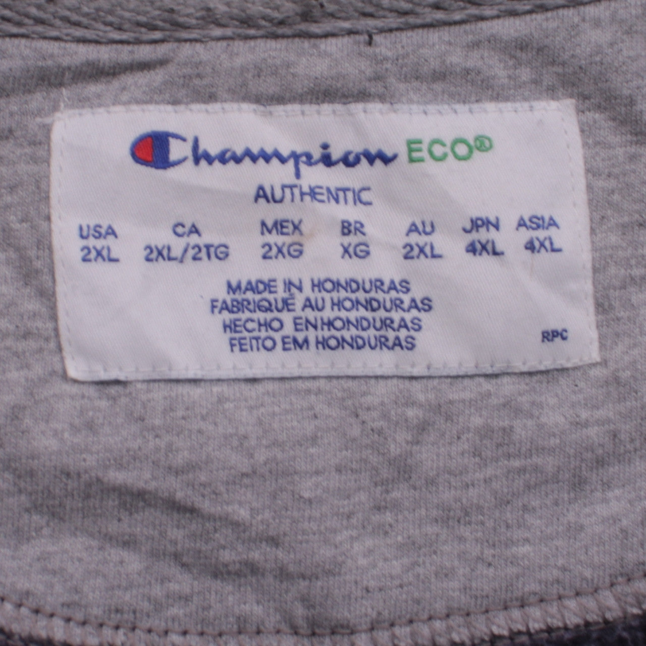 Champion Men’s Grey 2XL Full Zip Hoodie Sweatshirt