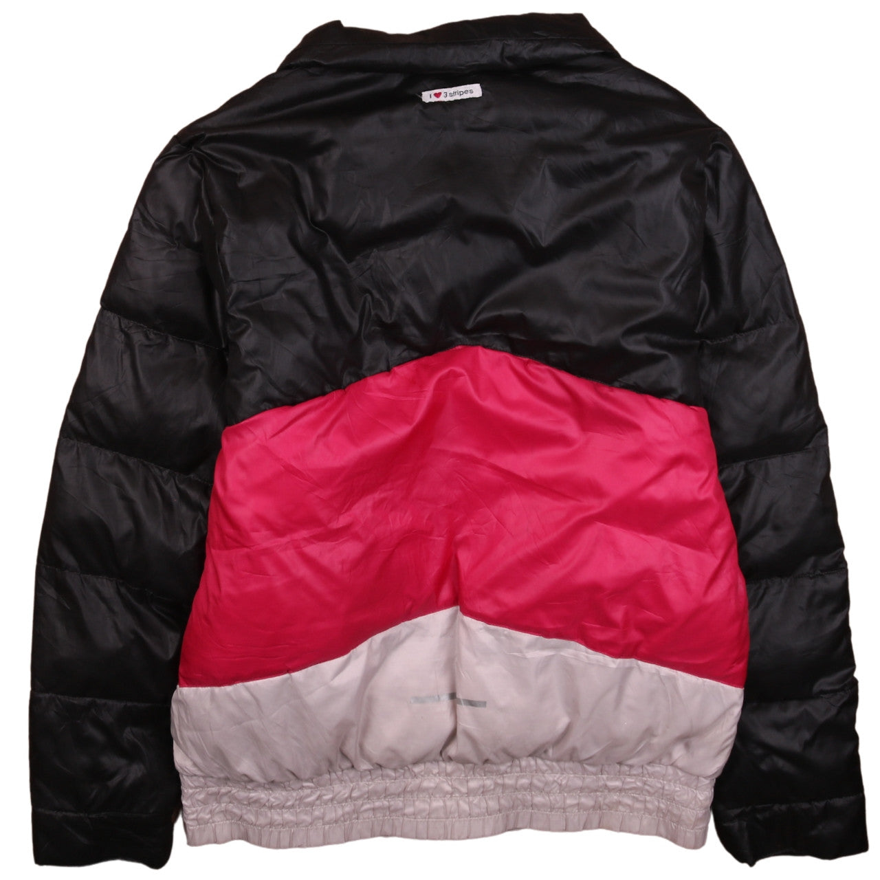 Adidas Girls Black Pink Ivory Colourblock Padded Activewear Jacket Age 14