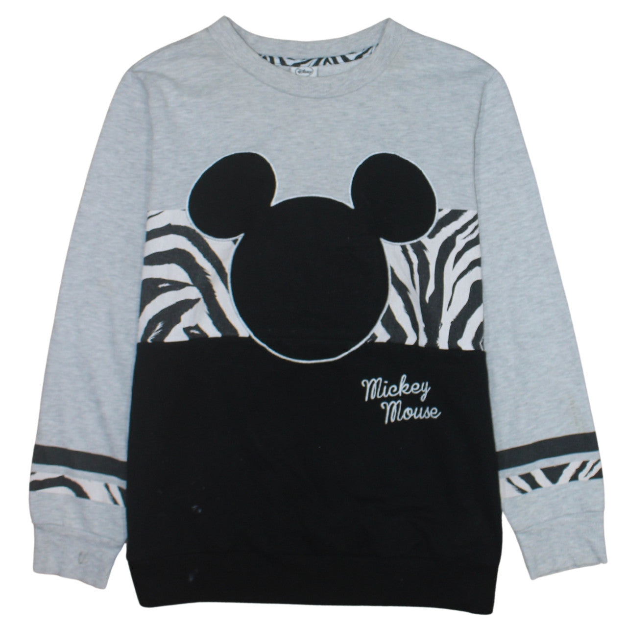 Disney at George Womens Grey & Black Mickey Mouse Sweatshirt Size M