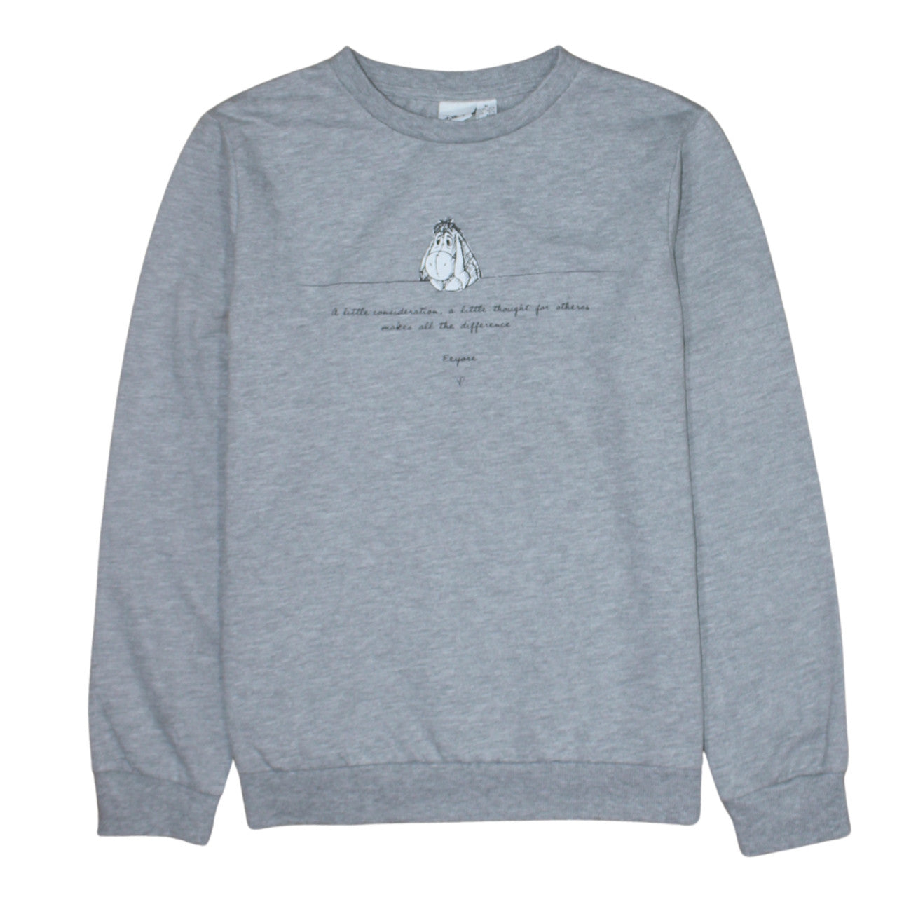 Disney Primark Women's Grey Eeyore Sweatshirt UK 12/14 Medium