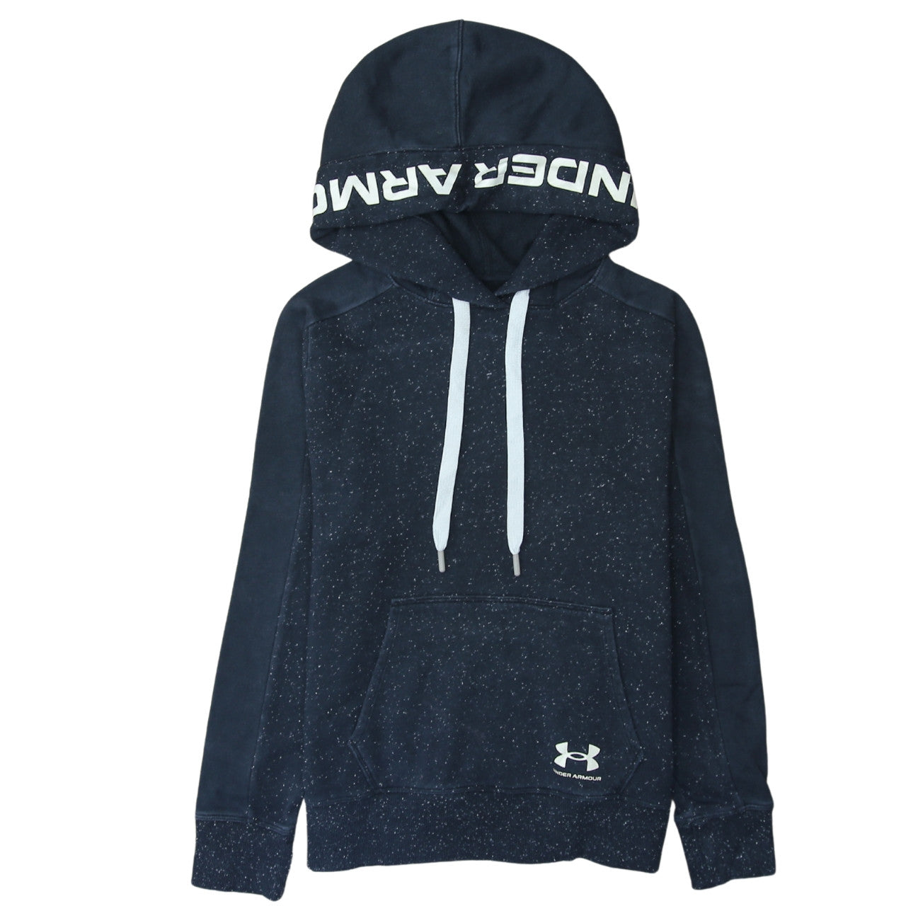 Under Armour Womens Navy Blue Speckled Pullover Hoodie Size S Loose Fit