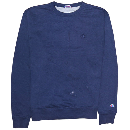 Champion Mens Navy Blue Crew Neck Pullover Sweatshirt Size M