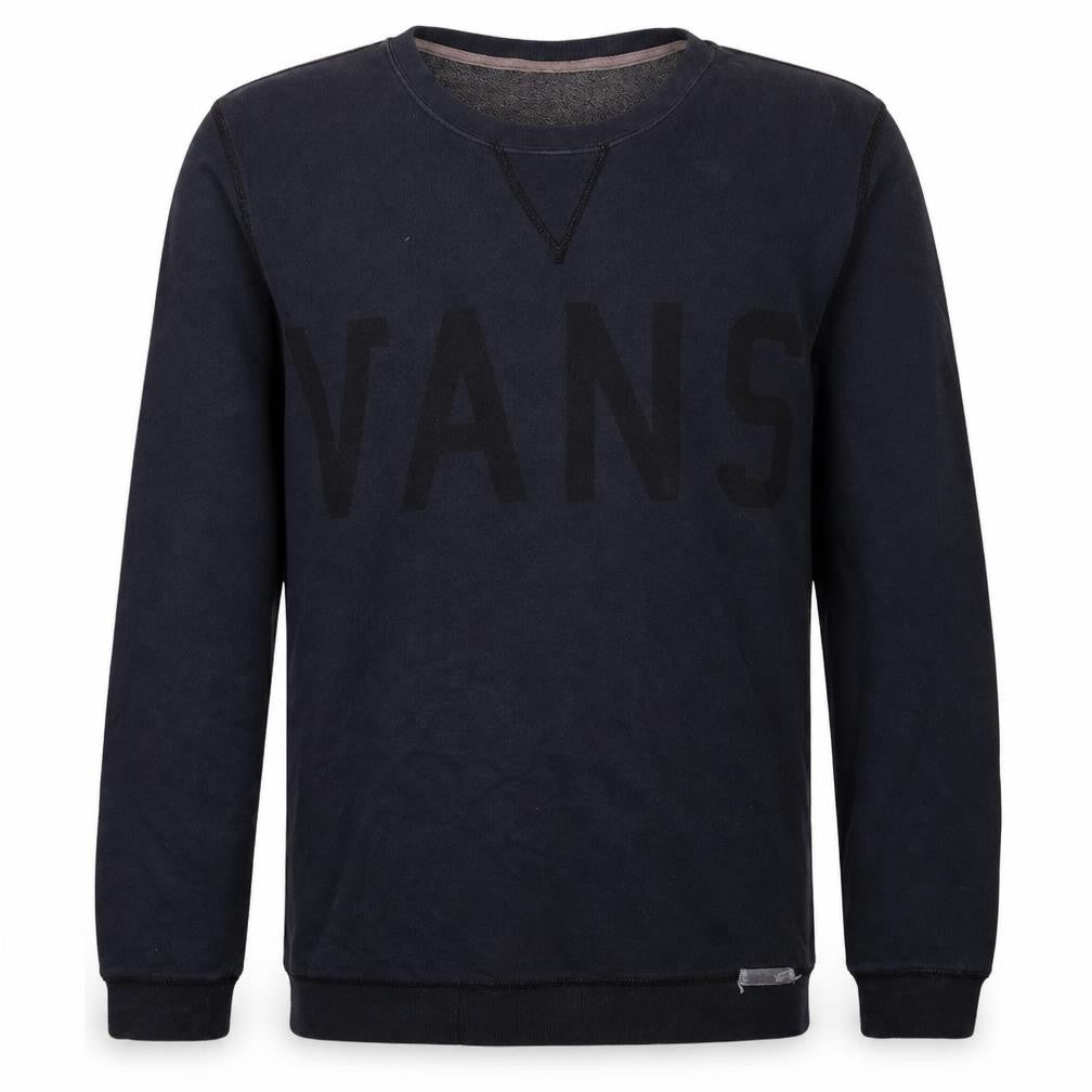 Vans Mens Blue Logo Crew Neck Pullover Sweatshirt Size L