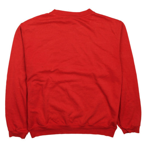 Umbro Men Red Crew Neck Pullover Sweatshirt L Regular Fit