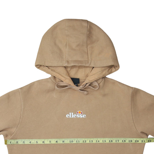 Ellesse Womens Beige Pullover Hoodie UK 8 Cotton Blend Casual