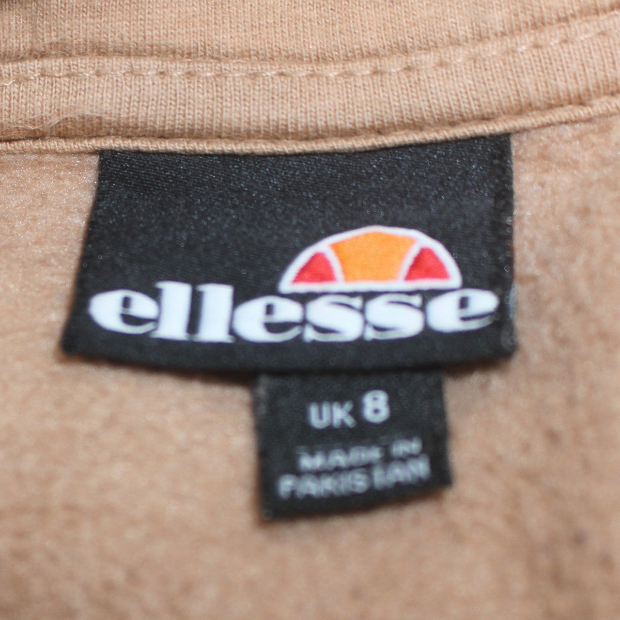 Ellesse Womens Beige Pullover Hoodie UK 8 Cotton Blend Casual