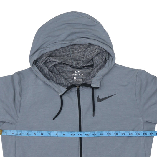 Nike Men's Grey Dri-FIT Full Zip Hoodie Size L Lightweight Sportswear