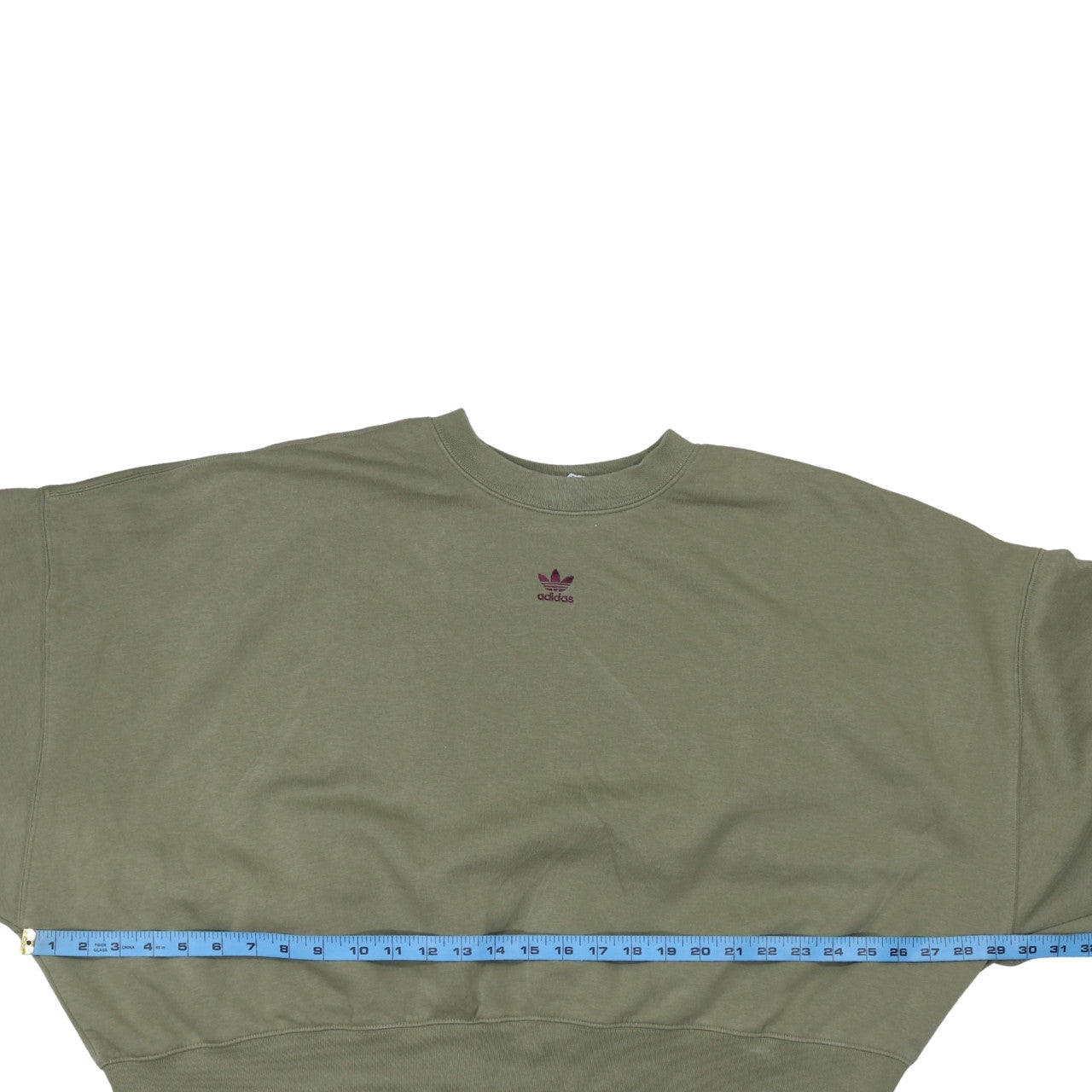 Adidas Women Khaki Green Crew Neck Pullover Sweatshirt Size 22