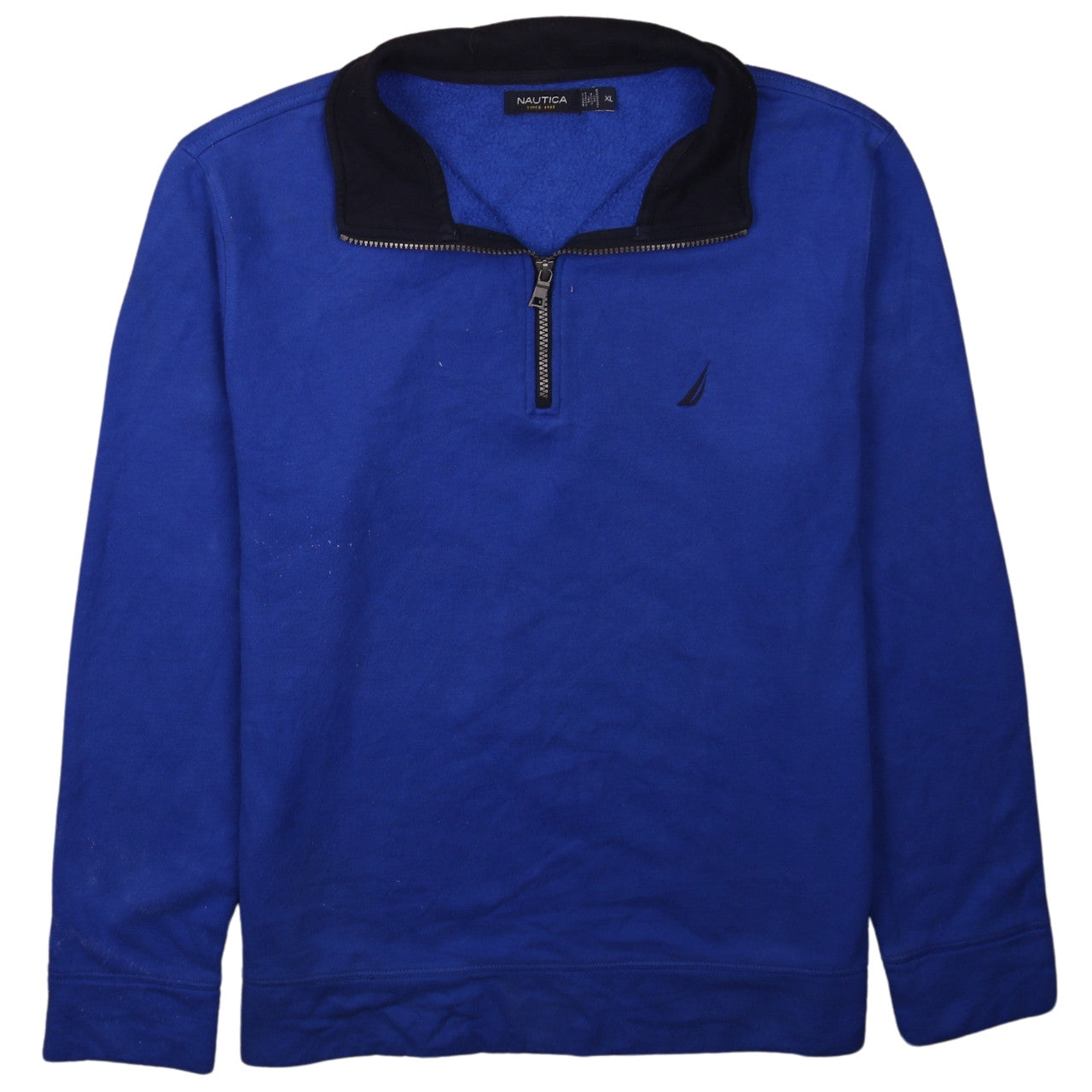 Nautica Men's Blue Fleece 1/4 Zip Pullover Sweatshirt XL