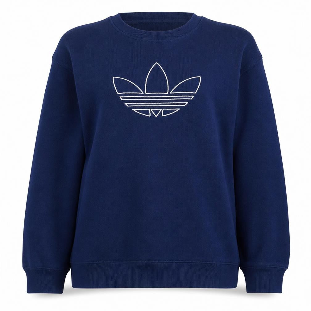 Adidas Women Navy Blue Crew Neck Pullover Sweatshirt UK 14