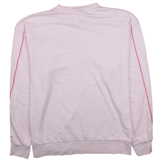 Adidas Womens Pink Crew Neck Pullover Sweatshirt L Logo Graphic