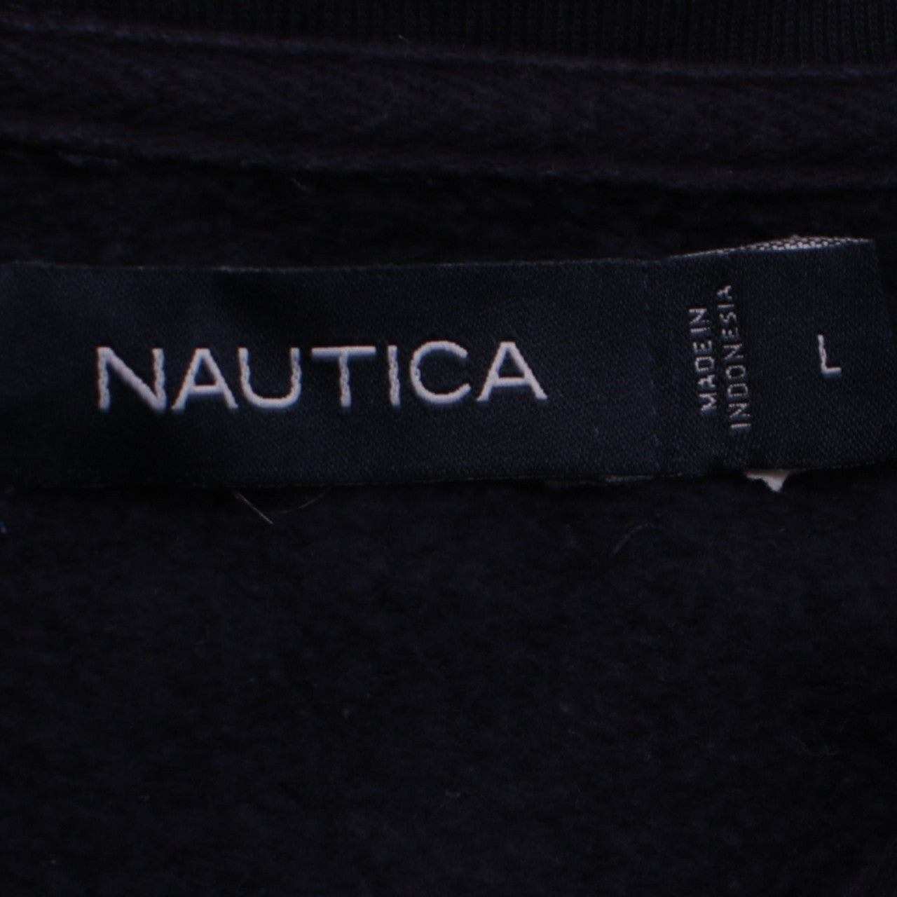 Nautica Men's Blue Check 1/4 Zip Collared Sweatshirt L