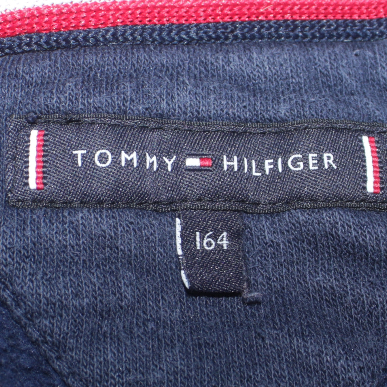 Tommy Hilfiger Boys Navy Blue Hoodie Size 164 Pullover Fleece Sweatshirt