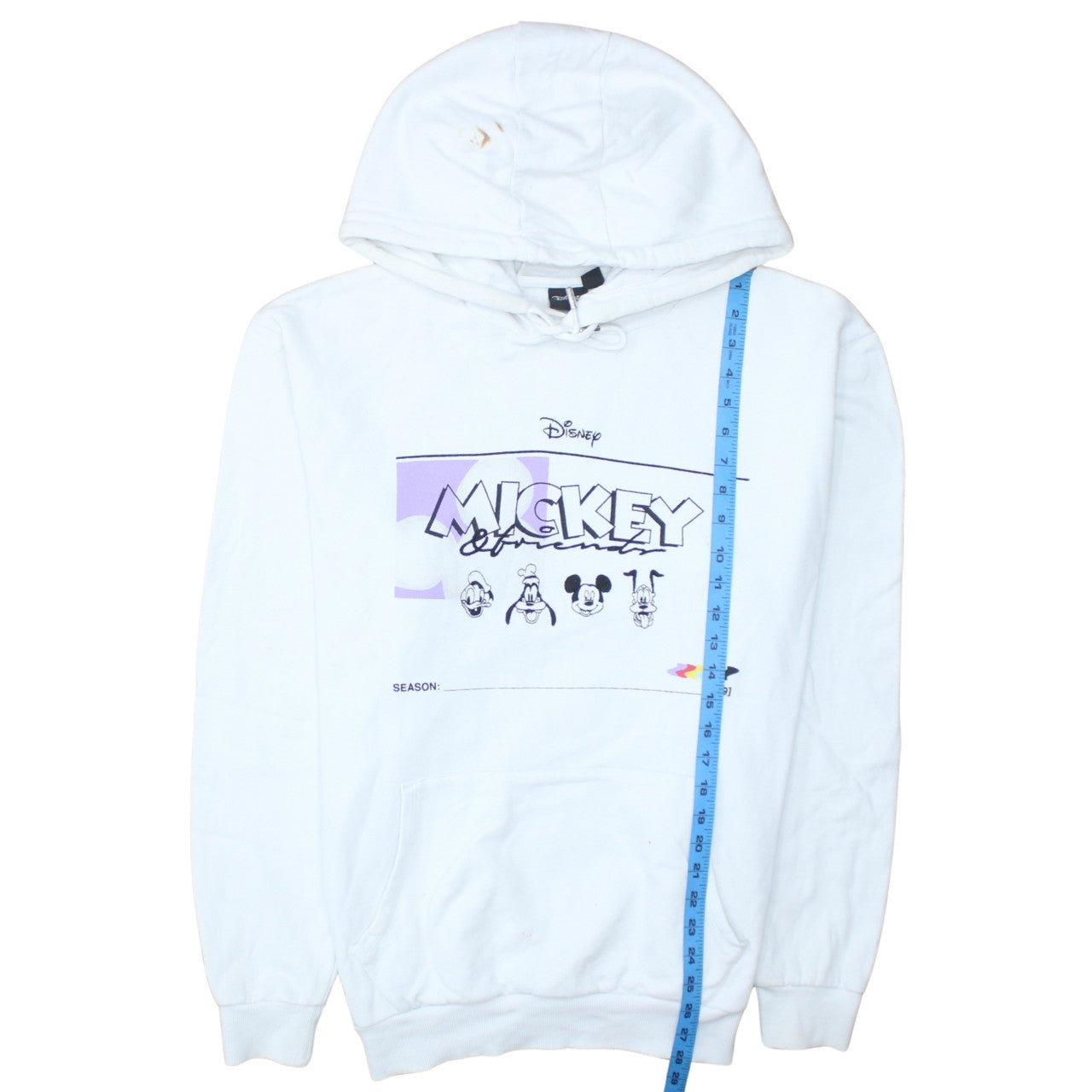 Disney Men's White 2XL Pullover Hoodie Mickey Friends Graphic Print
