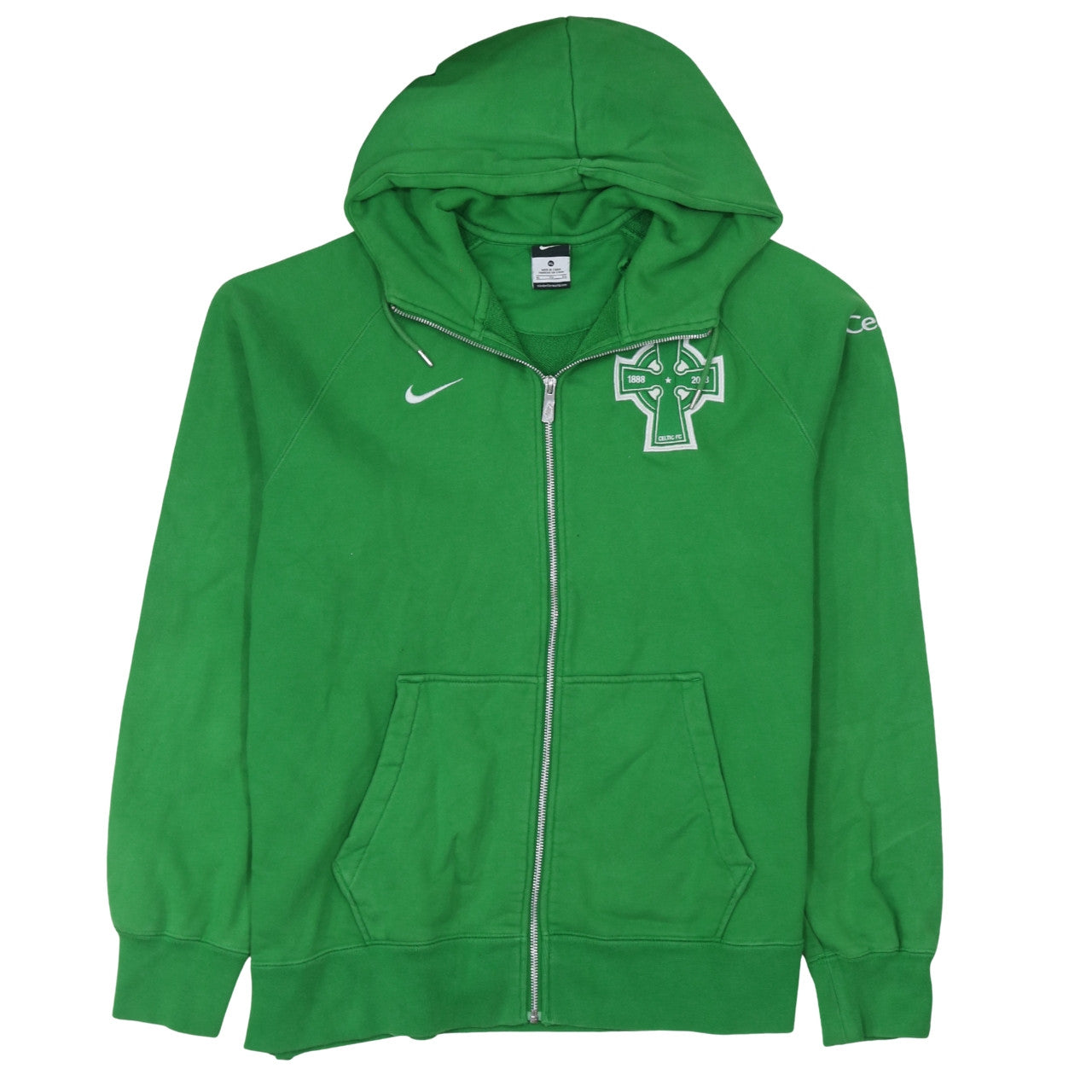 Nike Men's Green Celtic FC Full Zip Hoodie XL Fleece Sweatshirt