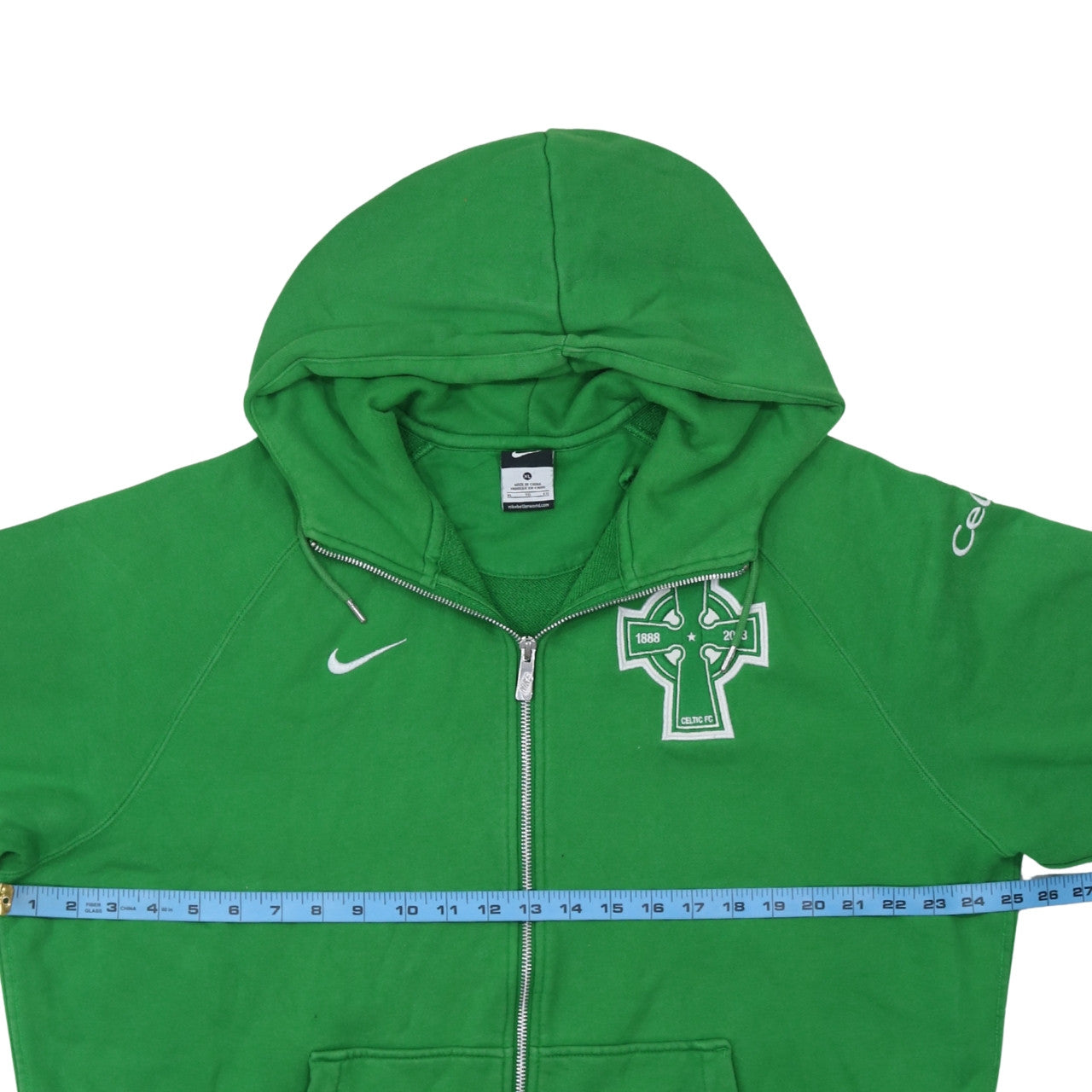 Nike Men's Green Celtic FC Full Zip Hoodie XL Fleece Sweatshirt