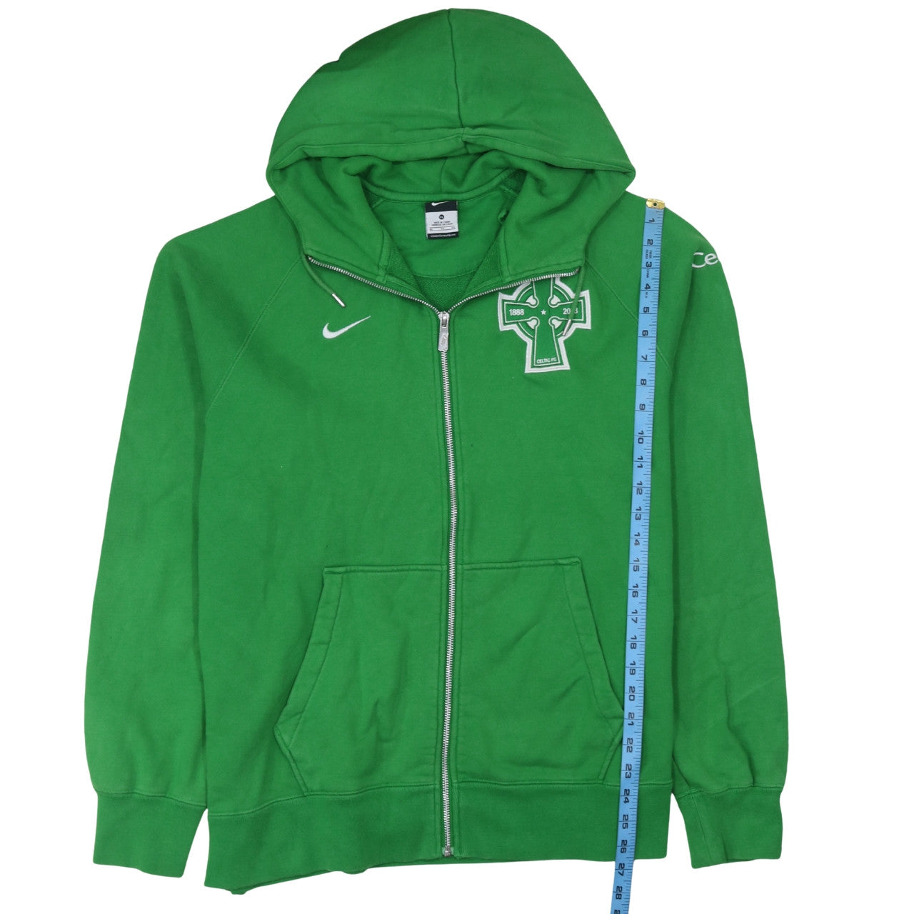 Nike Men's Green Celtic FC Full Zip Hoodie XL Fleece Sweatshirt