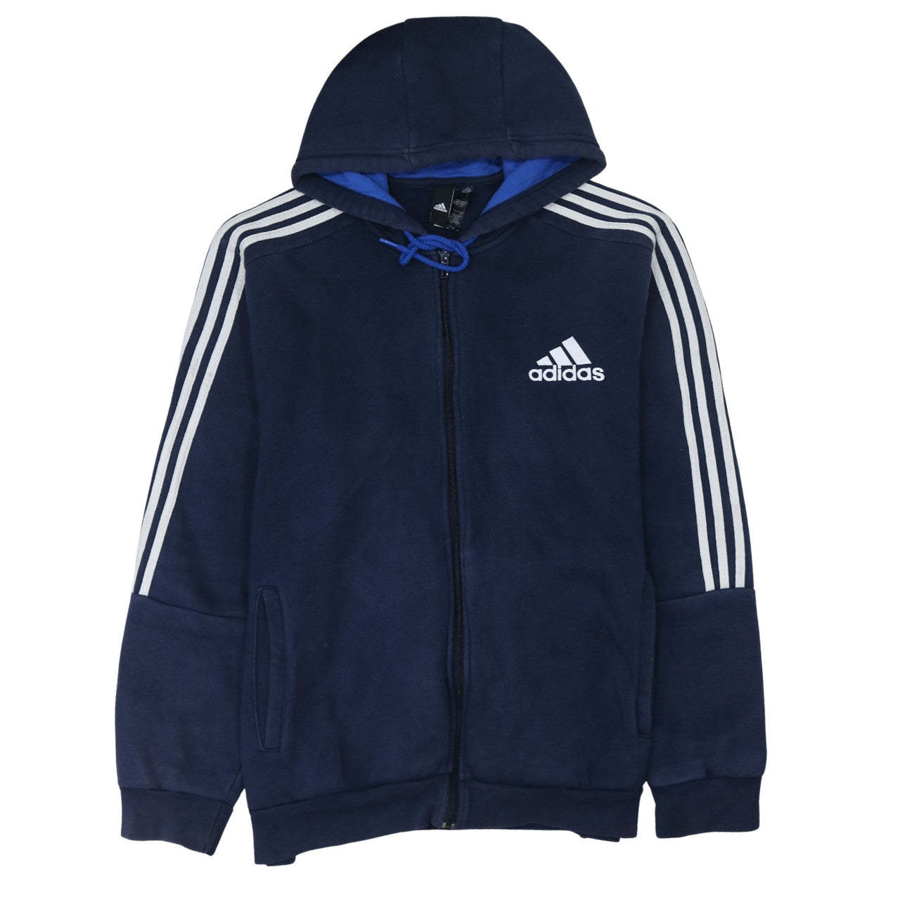 Adidas Men's Blue XL Full Zip Hooded Sports Hoodie