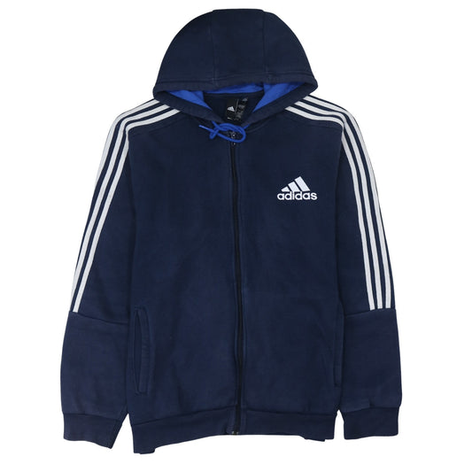 Adidas Men's Blue XL Full Zip Hooded Sports Hoodie