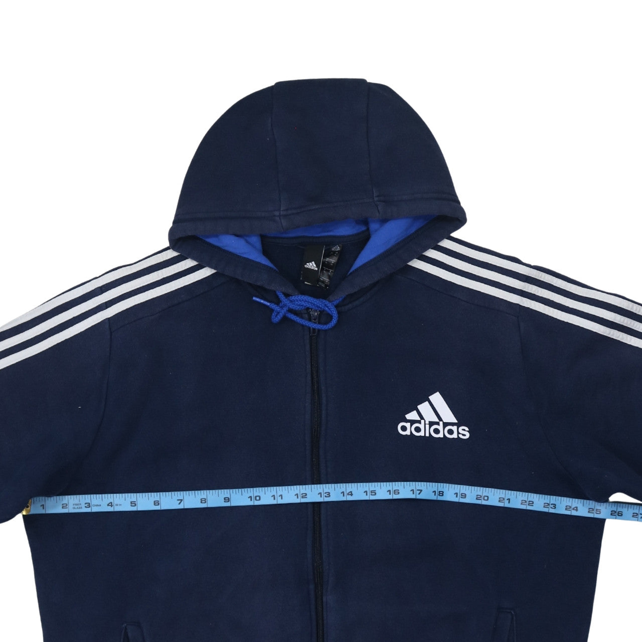 Adidas Men's Blue XL Full Zip Hooded Sports Hoodie
