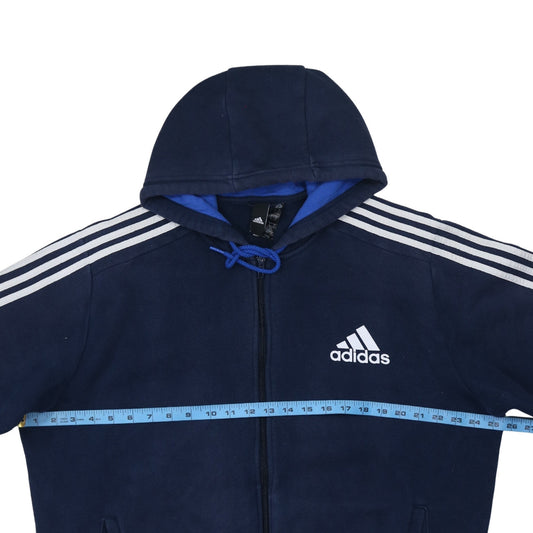 Adidas Men's Blue XL Full Zip Hooded Sports Hoodie