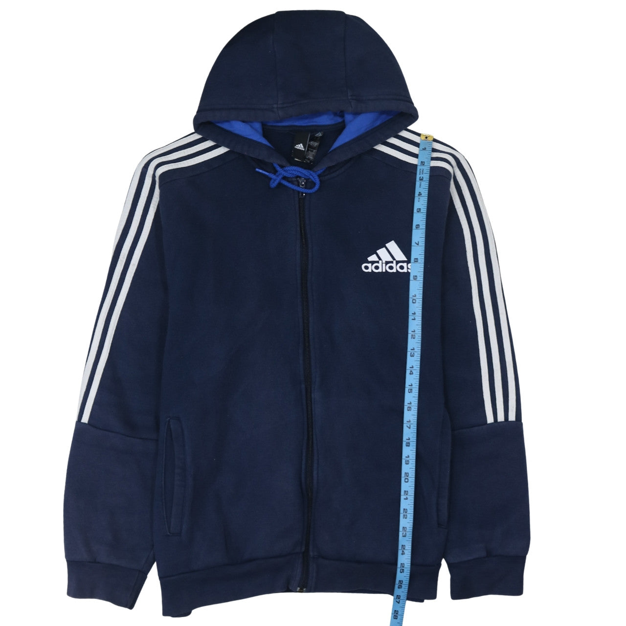 Adidas Men's Blue XL Full Zip Hooded Sports Hoodie