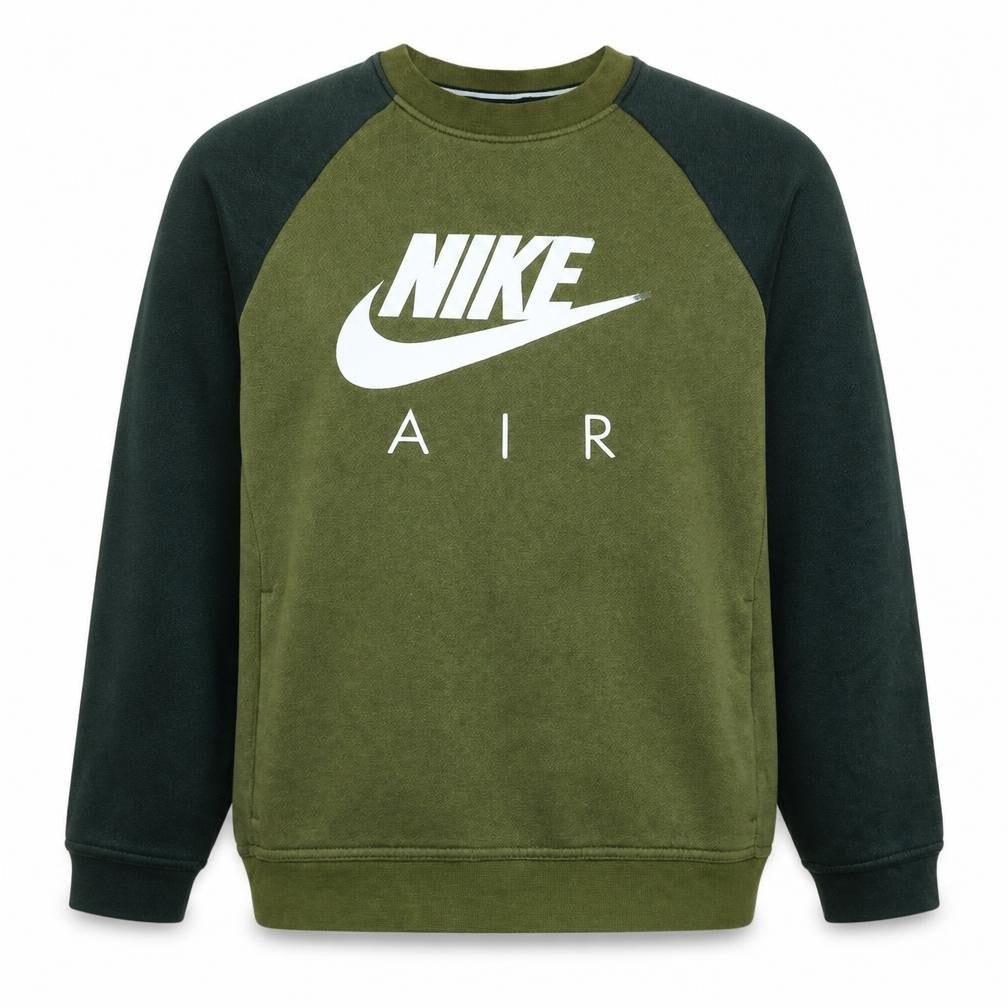 Nike Men’s Green Air Logo Crew Neck Pullover Sweatshirt Small