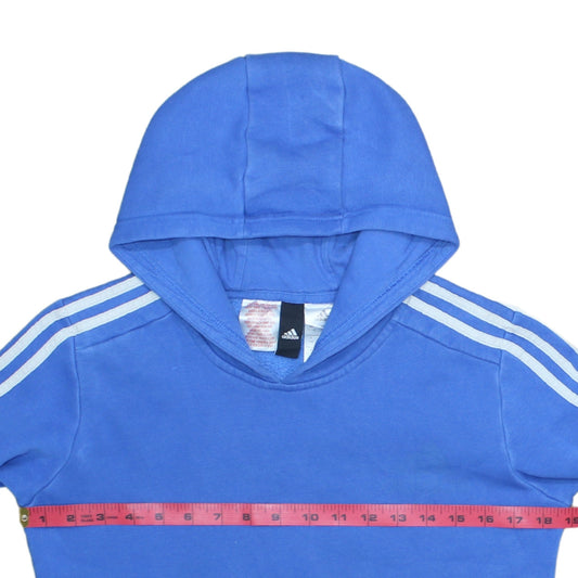 Adidas Boys Blue Pullover Hoodie 13-14 Years Hooded Fleece Sweatshirt