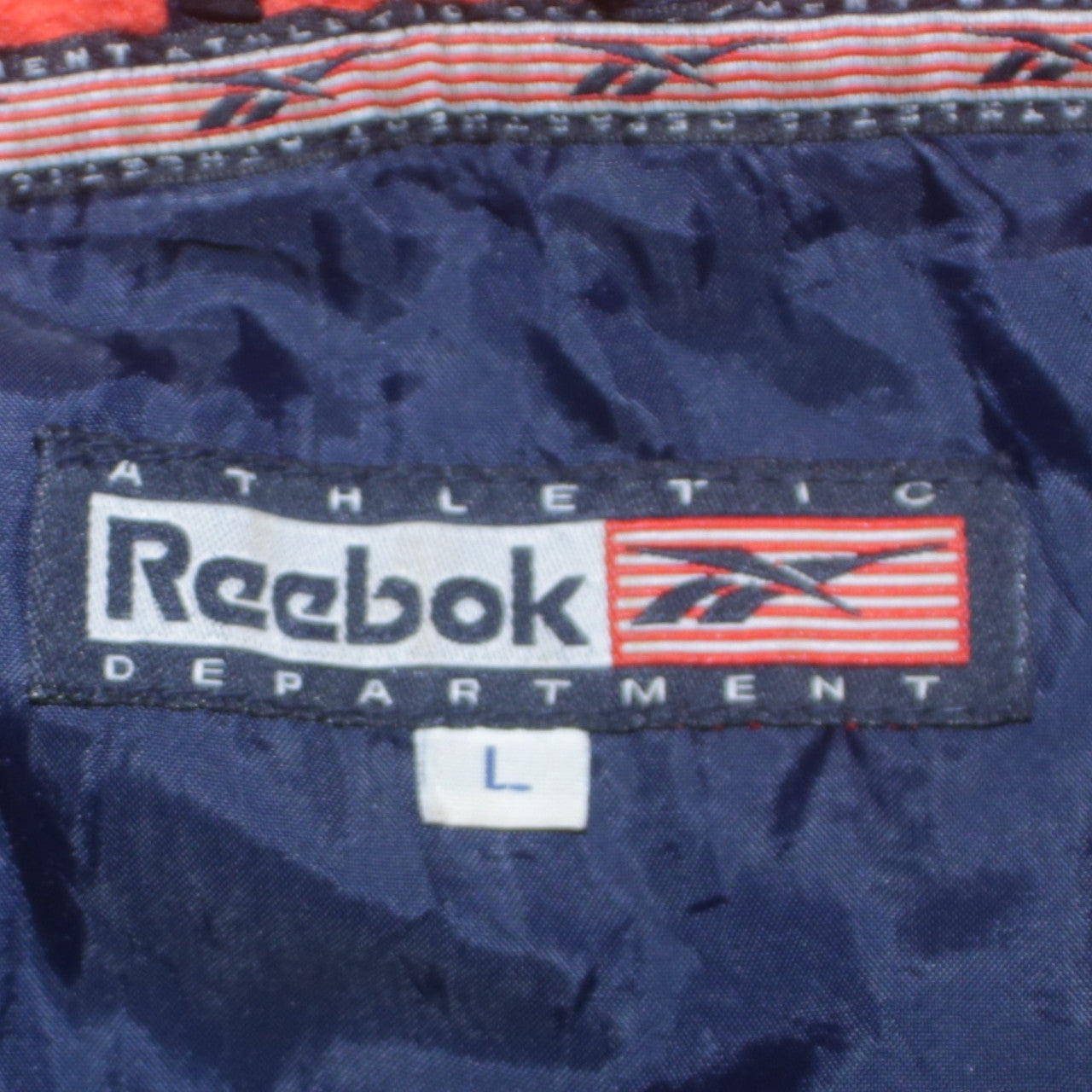 Reebok Men's Blue Orange Hooded Anorak Jacket L Retro 90s Sports Style