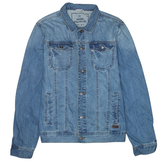 LFT Women Blue Denim Basic Jacket Size 14 Classic Casual Style