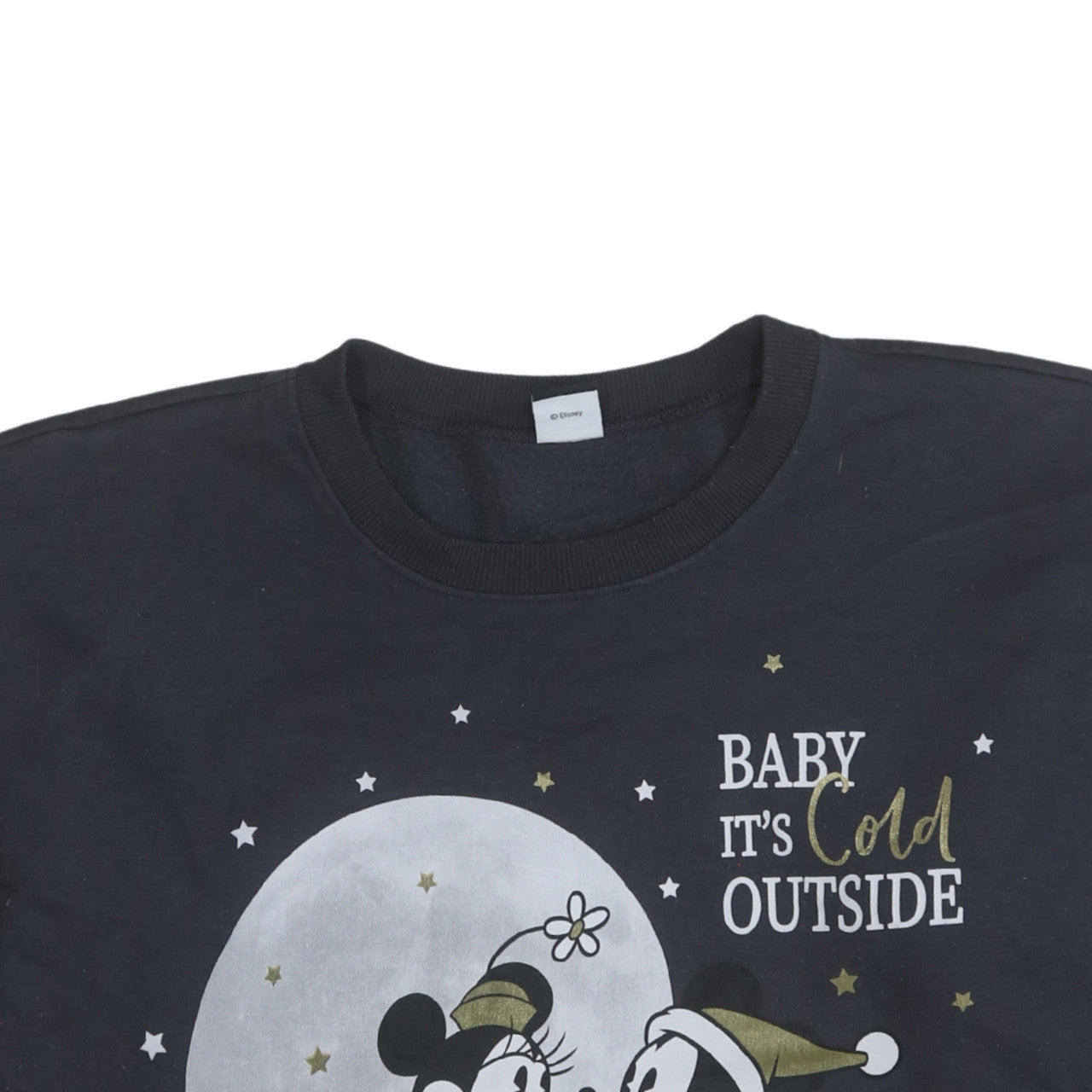 George Disney Women's Black Sweatshirt XL 24-26 Minnie & Mickey Graphic Winter Pullover