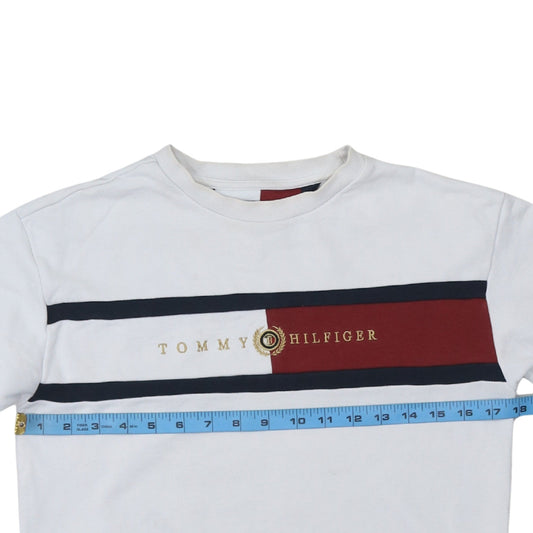 Tommy Hilfiger Boys White Colourblock Logo Sweatshirt Size 152 Pullover