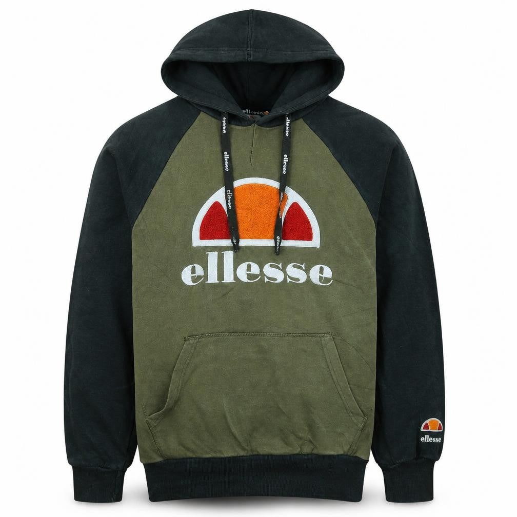 Ellesse Mens Green Pullover Hoodie Small Logo Sportswear