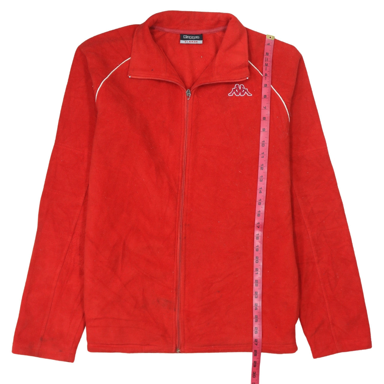 Kappa Men's Red Fleece Full Zip Jacket Size XL Regular Fit
