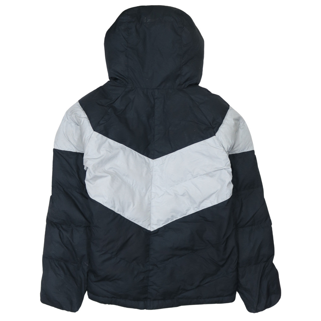 Nike Boys Black Colourblock Hooded Puffer Jacket Size 158 XL Winter Coat