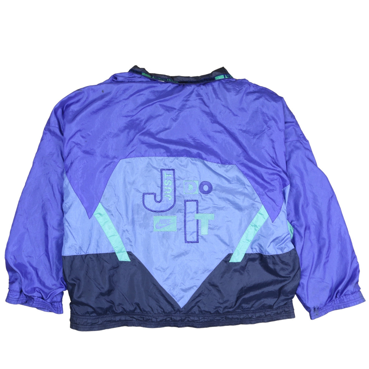 Nike Women's Blue 90s Track Jacket XL Vintage Windproof Polyester