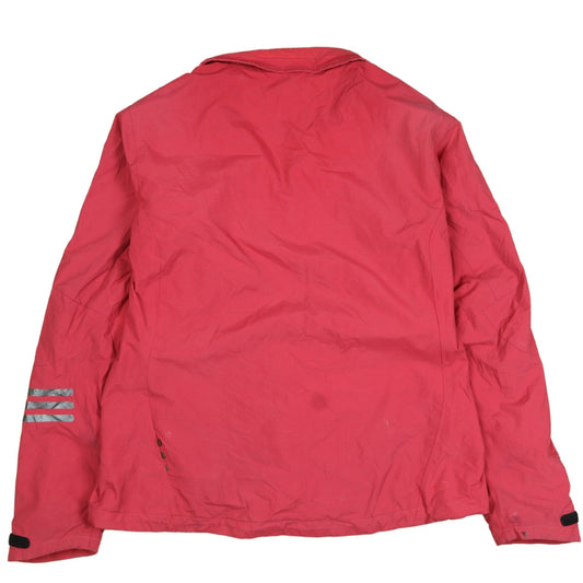 Adidas Women's Red Windbreaker Jacket Size 16 Reflective Sport Style