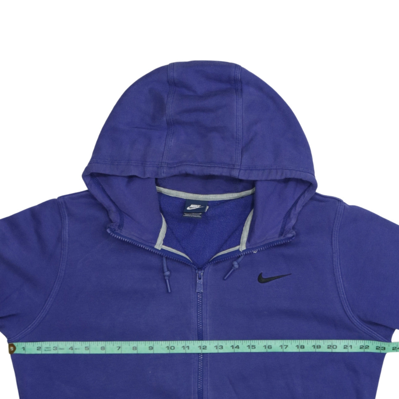 Nike Women Blue Full Zip Hoodie Size M Cotton Blend