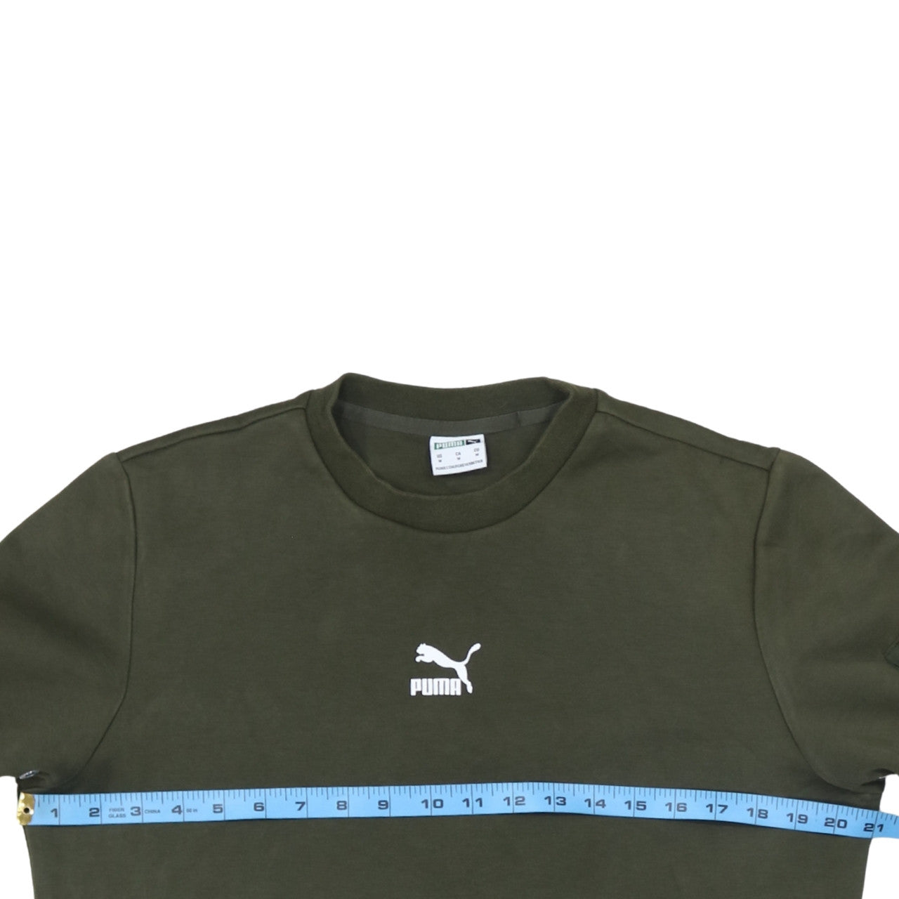 Puma Men’s Green Crew Neck Pullover Sweatshirt M Regular Fit