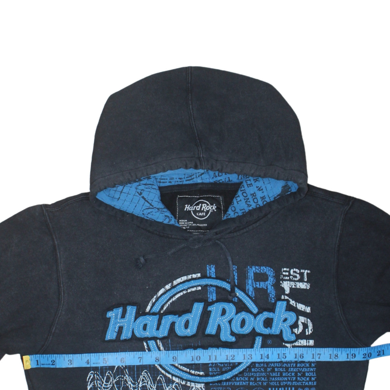 Hard Rock Cafe Men's Black Medium Pullover Hoodie Singapore Design
