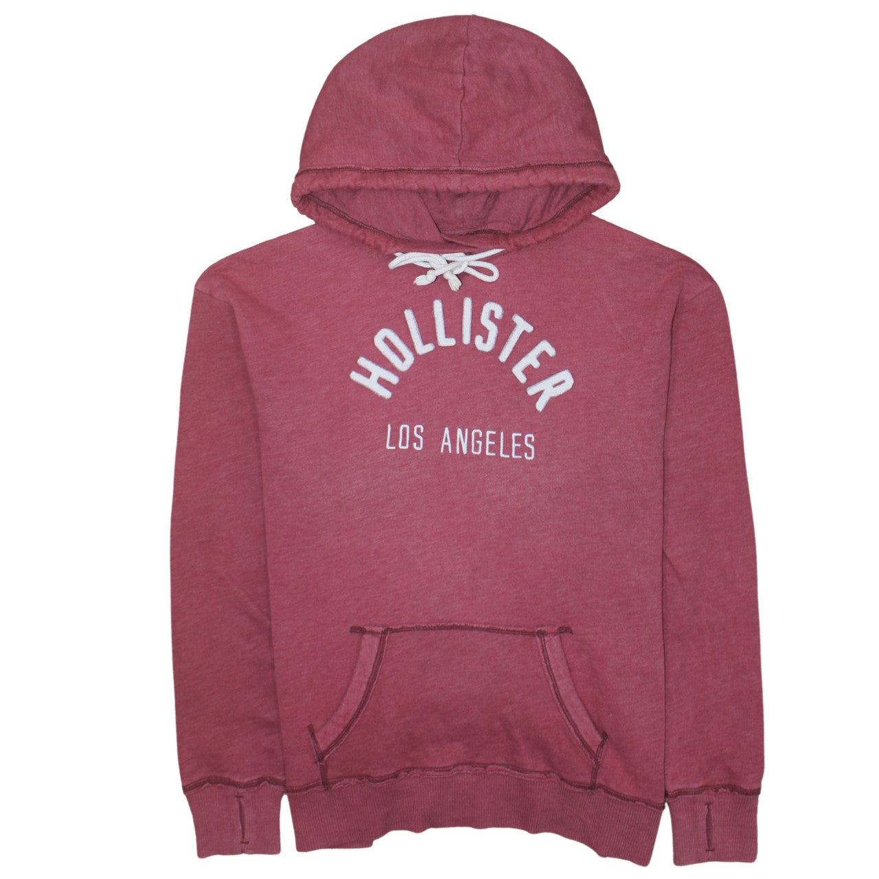 Hollister Women’s Pink Pullover Hoodie L Los Angeles Logo Cotton Blend