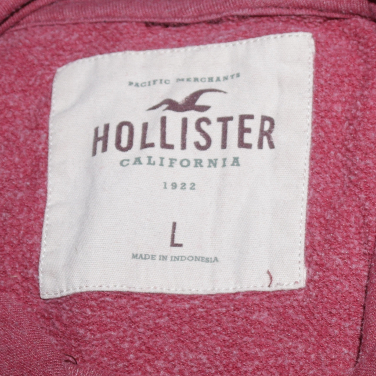 Hollister Women’s Pink Pullover Hoodie L Los Angeles Logo Cotton Blend
