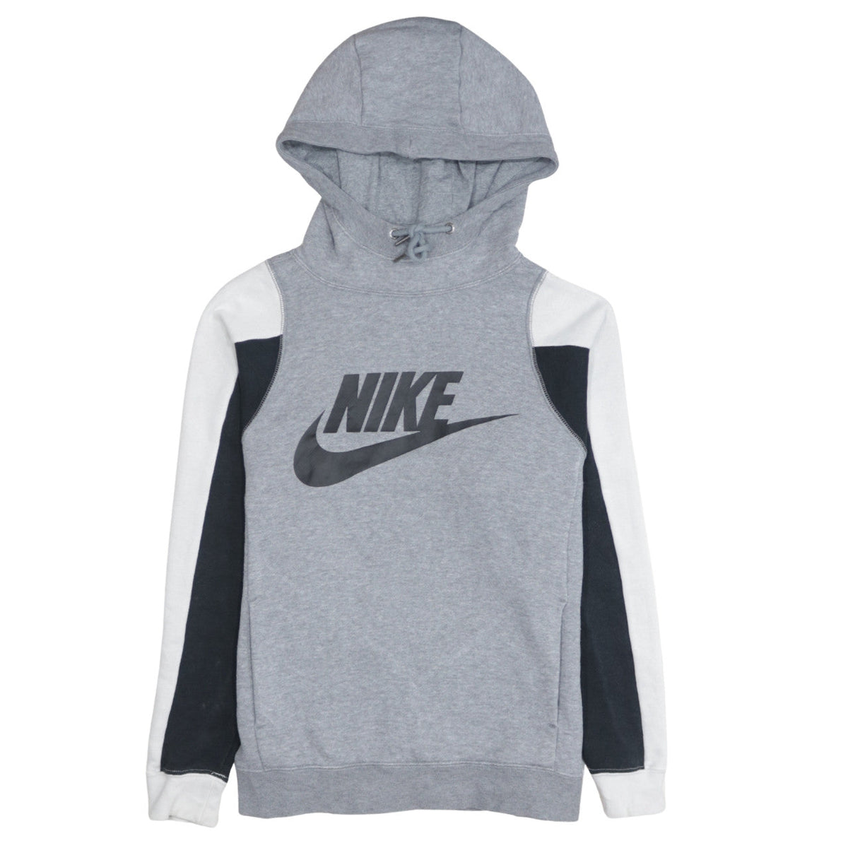 Nike Women Grey Colourblock Hoodie XS Drawstring Hooded Pullover