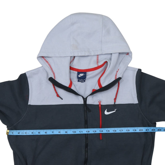 Nike Mens Grey Full Zip Hoodie XL Regular Fit Logo Hooded Sweatshirt