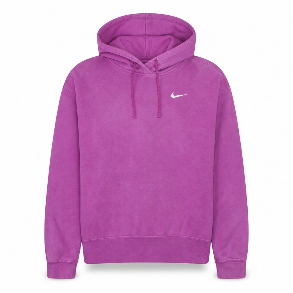 Nike Womens Pink Pullover Hoodie Medium Cotton Blend Logo Sweatshirt